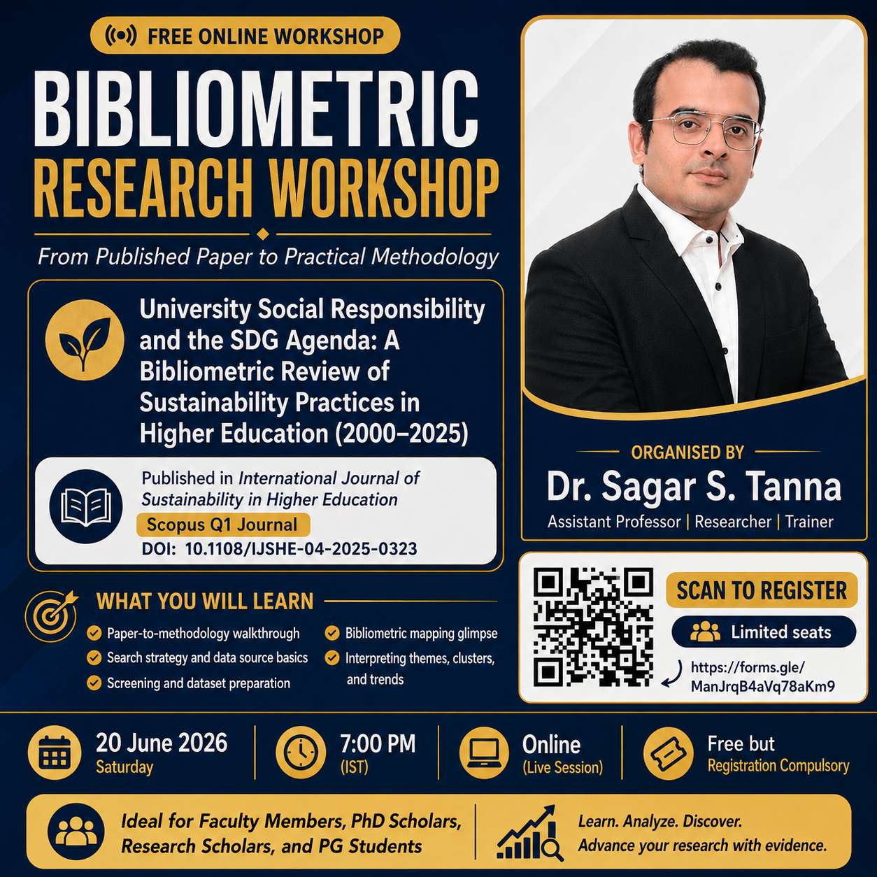 Bibliometric Methodology Glimpse workshop flyer